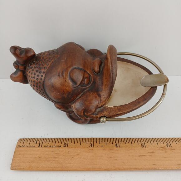 VTG Treasure Craft Monkey Ashtray MCM Brown Ceramic Figurine Retro 1960s Decor - Picture 10 of 12